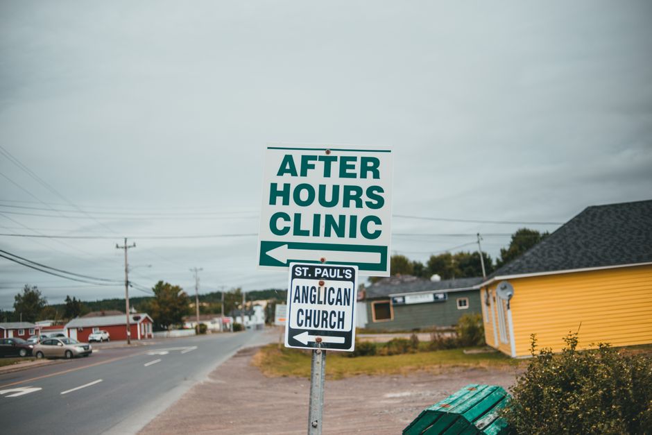 Direction signs including after hours clinic